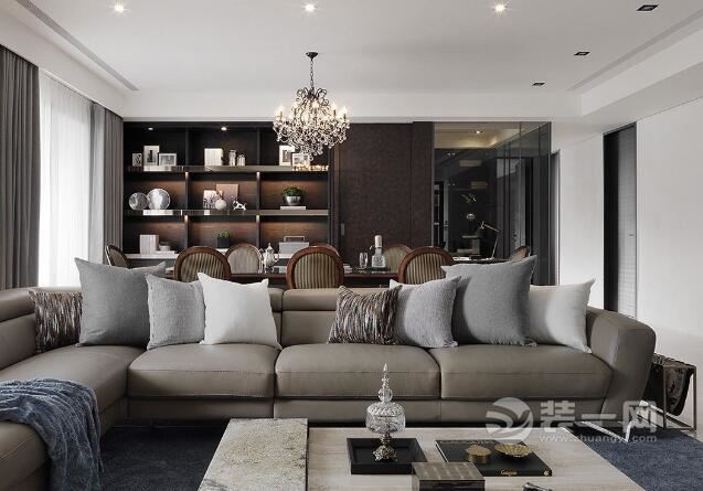 灰色简约装修 太原130平方米三室两厅两卫设计图