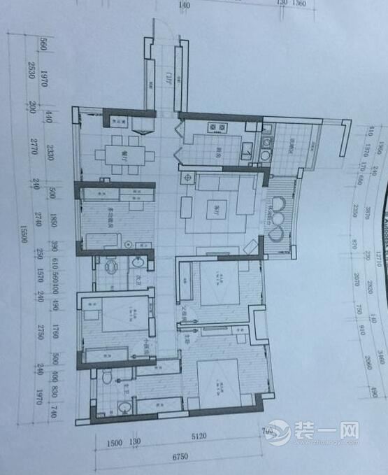 三室两厅现代风格新房全包装修施工